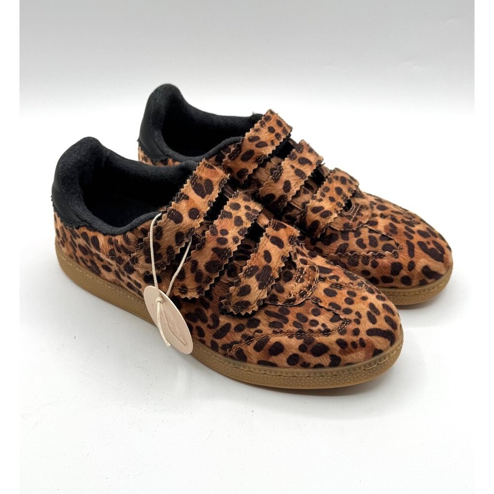 Camila Coelho Leopard Print Hair Textured Sneakers Women Size 8 NWT